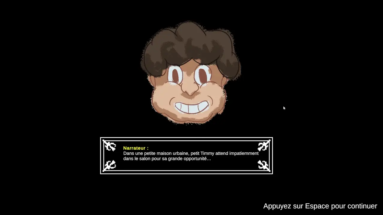 Séquence de jeu d'Oups! montrant un niveau en style bande dessinée